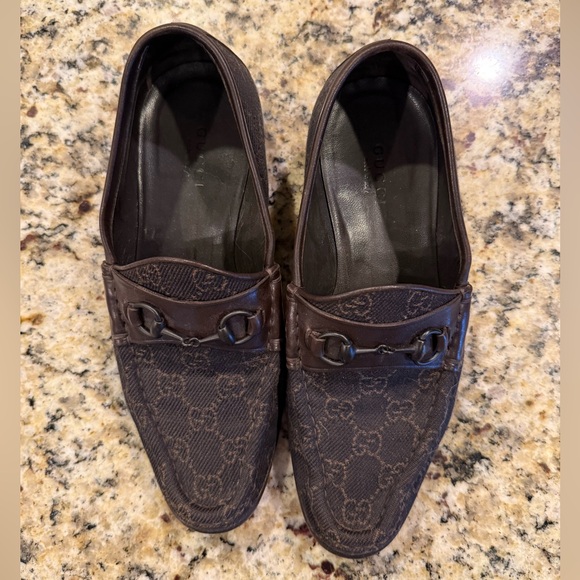 Gucci GG Monogram Horsebit Loafers Size 36 C
